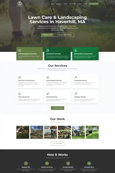 Landscaping business website with lead generation built by Web Smith for Ideal Property Care